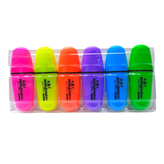 A&T Color Me Mini Highlighters 6 Colors || اقلام فسفورية ميني كولور مي 6 لون