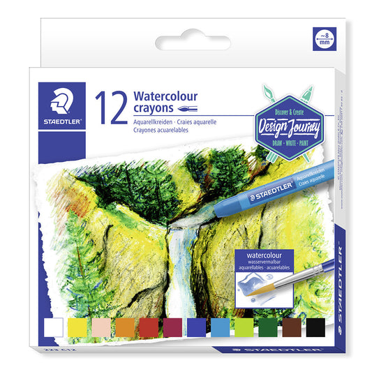 Staedtler Watercolor Crayons Assorted Colours || الوان مائيه شمعية ستدلر 12 لون