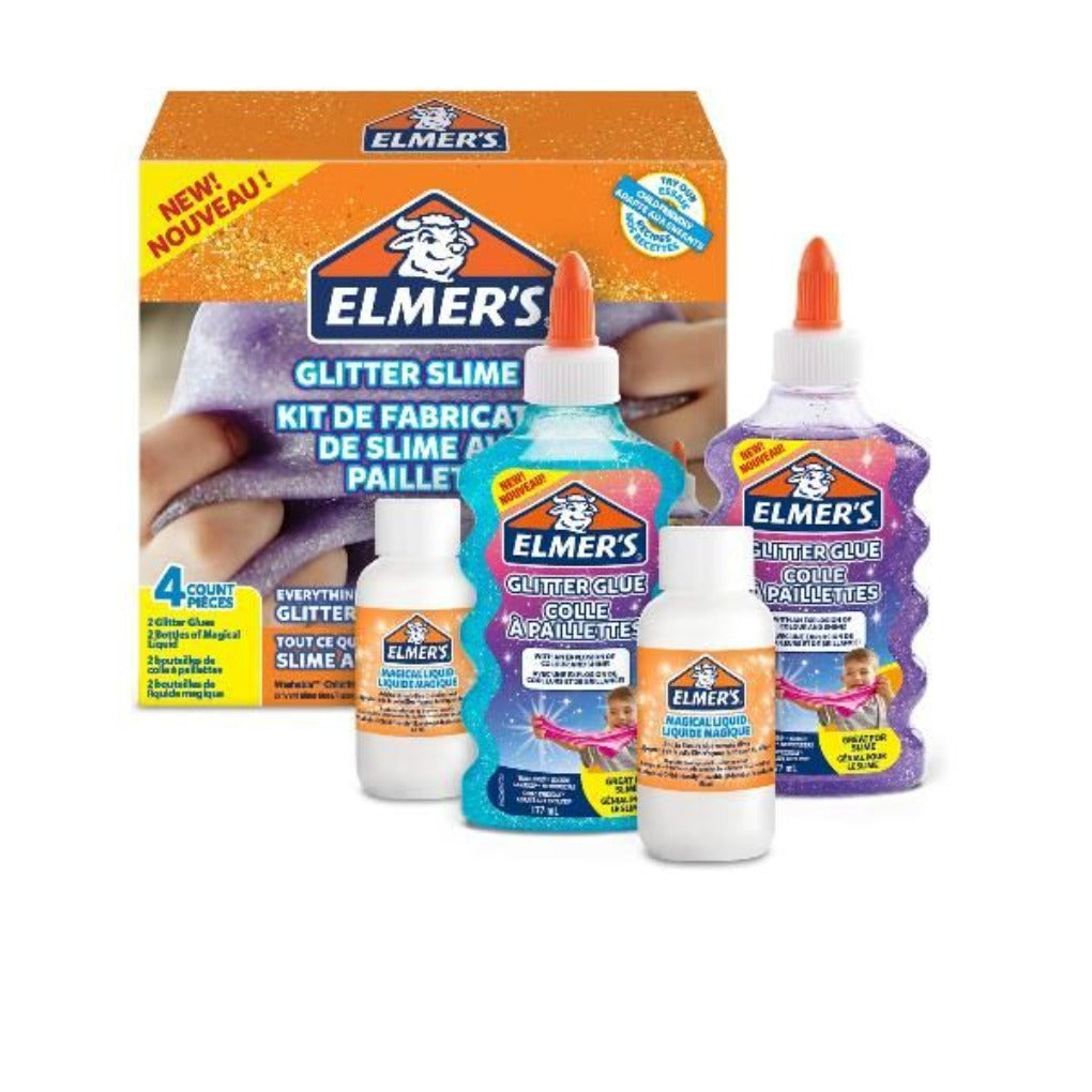 Elmer s glitter slime kit Elmers || مجموعه المرز لعمل السلايم عدد 4 قطع