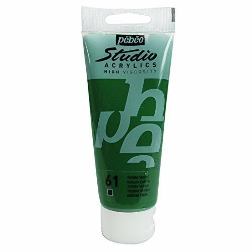 Pebeo Studio Acrylics High Viscosity 100 ml Green Earth || الوان بيبيو اكريليك 100 مل اخضر ارضي
