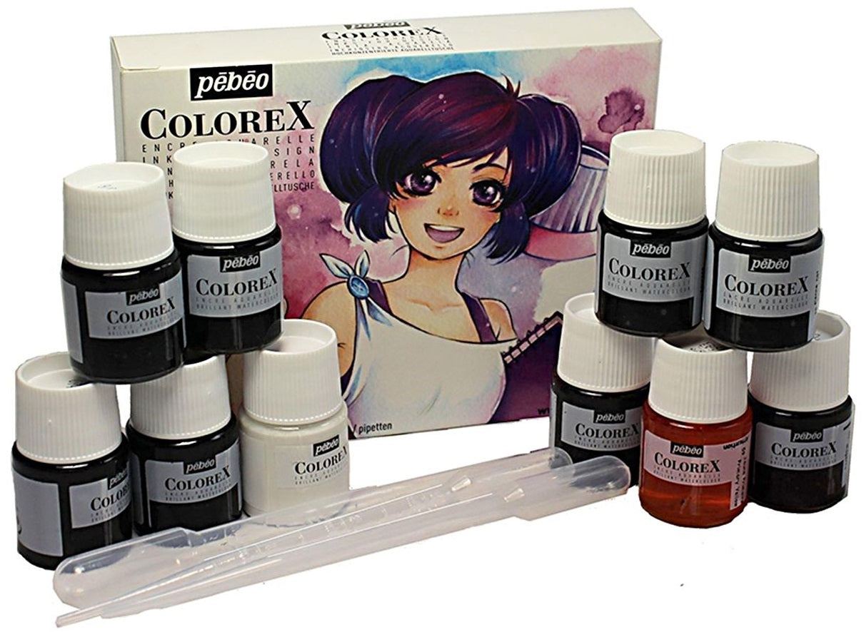 Pebeo Colorex Manga Kit || مجموعه بيبيو كولوريكس مانقا 10 لون حجم 20 مل