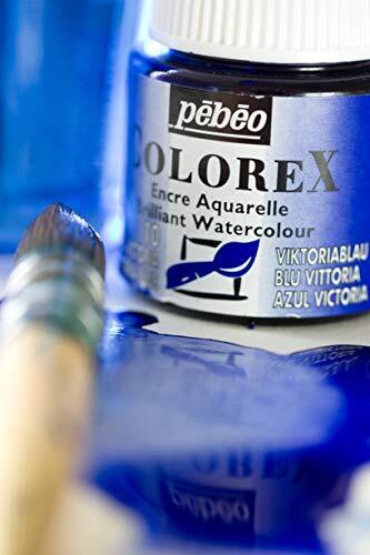 Pebeo Colorex BD Illustrator Kit || طقم مجموعة 10 الوان احبار مائية سائلة + مصغ الرسم + حبر اسود هندي + 3 ماصات كولوركس 20 مل بيبيو