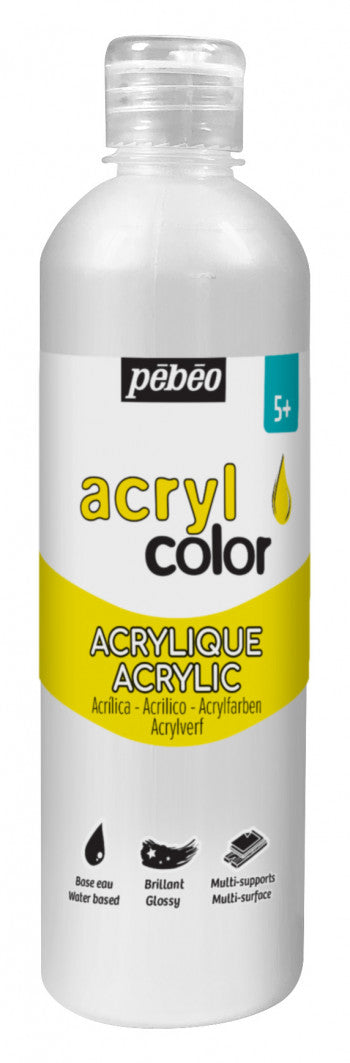 Pebeo Acrylcolor 500 ml White || الوان اكريليك سكب بيبيو 500 مل ابيض