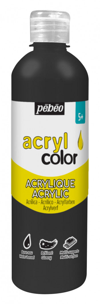 Pebeo Acrylcolor 500 ml Black || الوان اكريليك سكب بيبيو 500 مل اسود