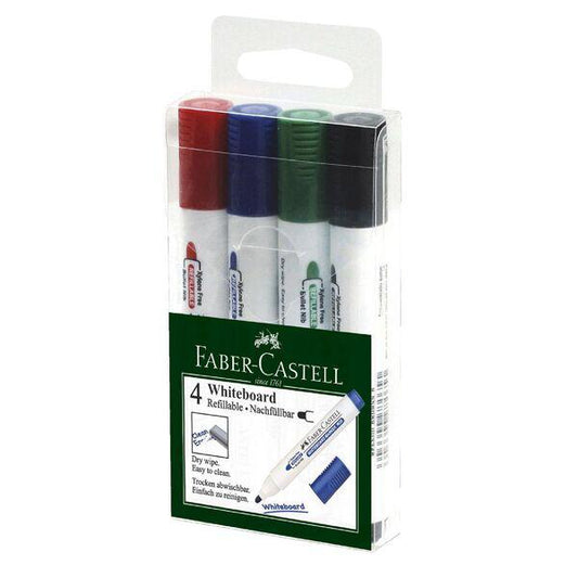 Faber-Castell W20 Whiteboard Markers Bullet Assorted 4 Pack |||| اقلام ماركر وايت بورد فابر كاستل