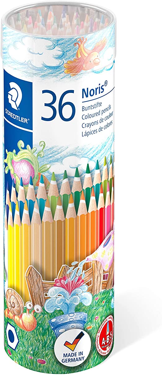 Staedtler colored pencils Cylinder Case || الوان خشبيه ستدلر علبه حديد مدوره - مكتبة توصيل