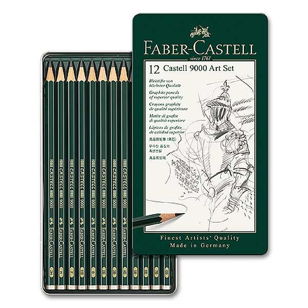 Faber Castell 9000 Art Set Sketch Pencils || مجموعة أقلام رصاص للرسم فيبر كاستل 9000، 12 درجة