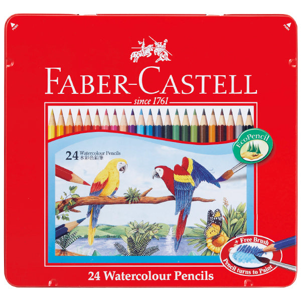 Faber Castell WaterColor Pencils with Brush || واتر كلر الوان فيبر كاستل خشبيه