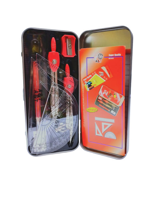 A&T Geometry Set 9 pcs || علبة هندسة أطلس ٩ قطع