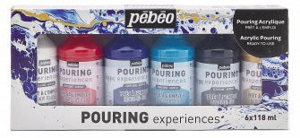 Pebeo Pouring Set 6 Colors || مجموعه الوان سكب بيبيو 6 لون