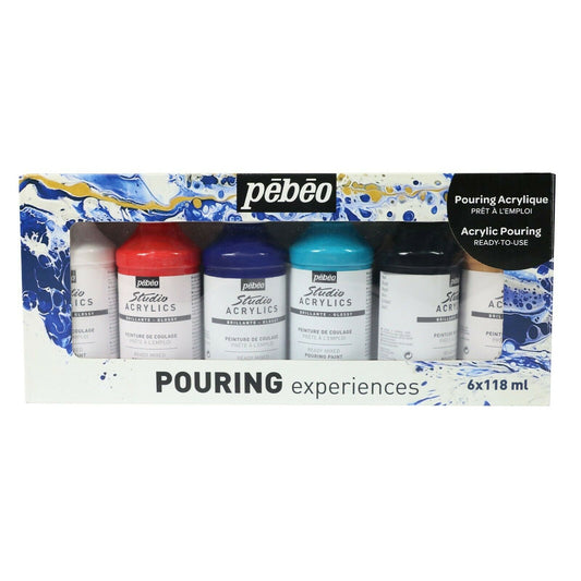 Pebeo Pouring Set 6 Colors || مجموعه الوان سكب بيبيو 6 لون