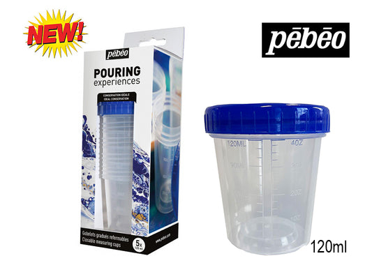 Pebeo Pouring Cup Set of 5 || مجموعة اكواب سكب اكريليك 5 حبات