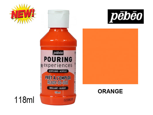 Pebeo Pouring Experience Acrylic Color Orange || الوان اكريليك سكب بيبيو لون برتقالي