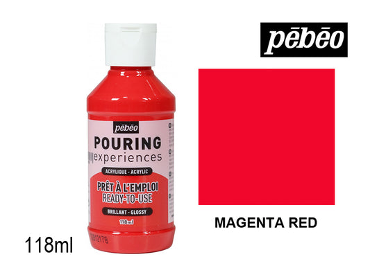 Pebeo Pouring Experience Acrylic Magenta Red || الوان اكريليك سكب بيبيو احمر ماجنتا