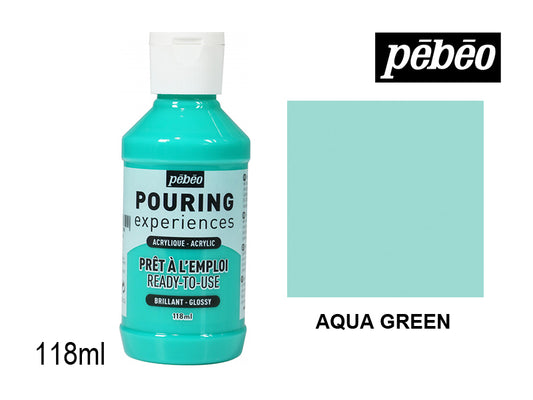 Pebeo Pouring Experience Acrylic Aqua Green || الوان اكريليك سكب بيبيو اخضر مائي