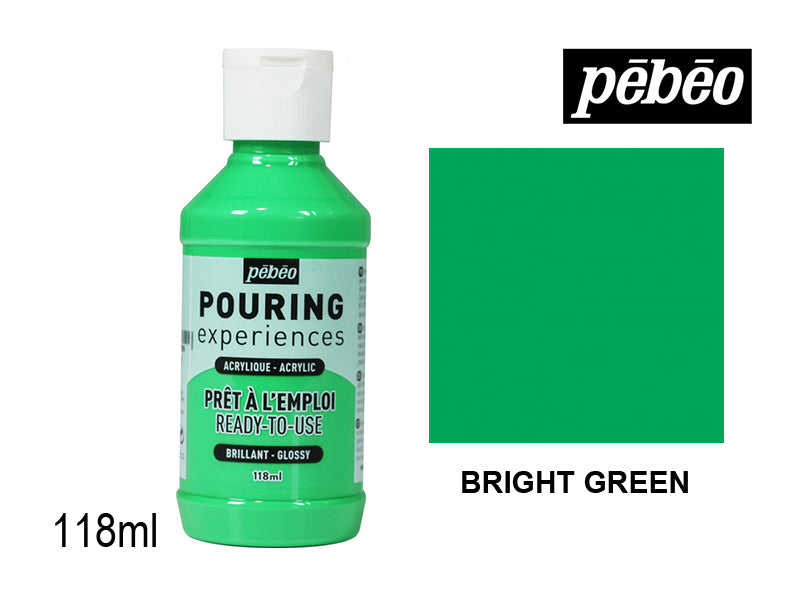 Pebeo Pouring Experience Acrylic Bright Green || الوان اكريليك سكب بيبيو اخضر فاتح