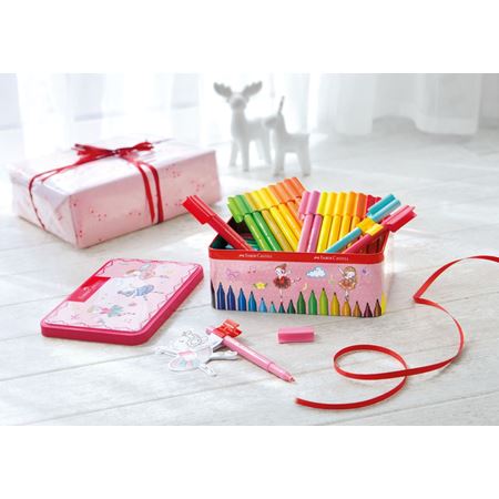 Faber Castell Connector Felt Tip Pen Set Ballerina 25 colors || بوكس موسيقي الوان شينيه فيبر كاستل مع 25 لون كونيكت موصول