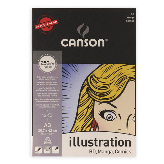 CANSON Manga papers A3 size 12 sheets 250 gm || اوراق كانسون حجم 250 جرام عدد 12 ورقه