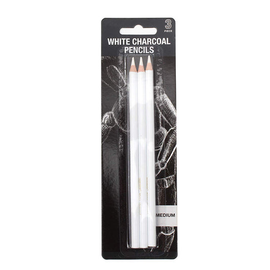 white charcoal pencils set of 3 medium