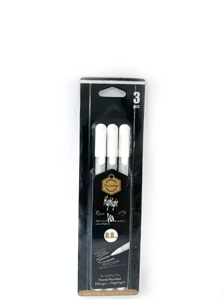 keep smiling white gelly pen set of 3