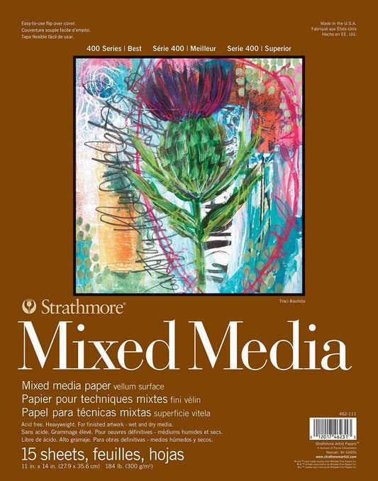 Strathmore Mixed Media Pad 15 sheets || دفتر رسم ستراثمور ميكس ميديا