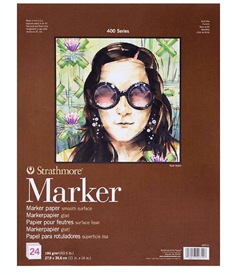Strathmore Marker Paper 27.9*35.6 cm 190 g || دفتر رسم ستراثمور للماركر 190 جم