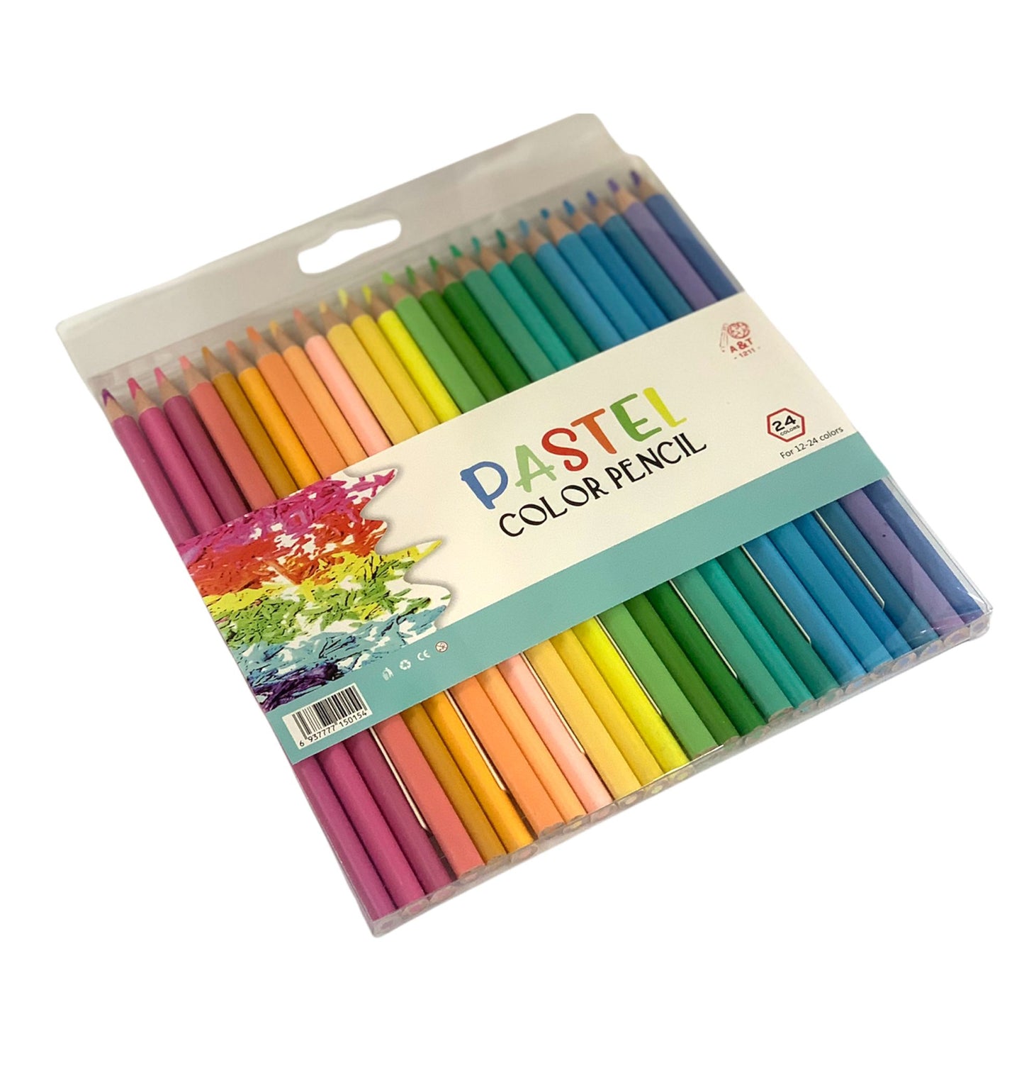 A&T Color Me Pastel Coloring Pencils 24 Colors || الوان خشبية باستيل كولور مي ٢٤ لون