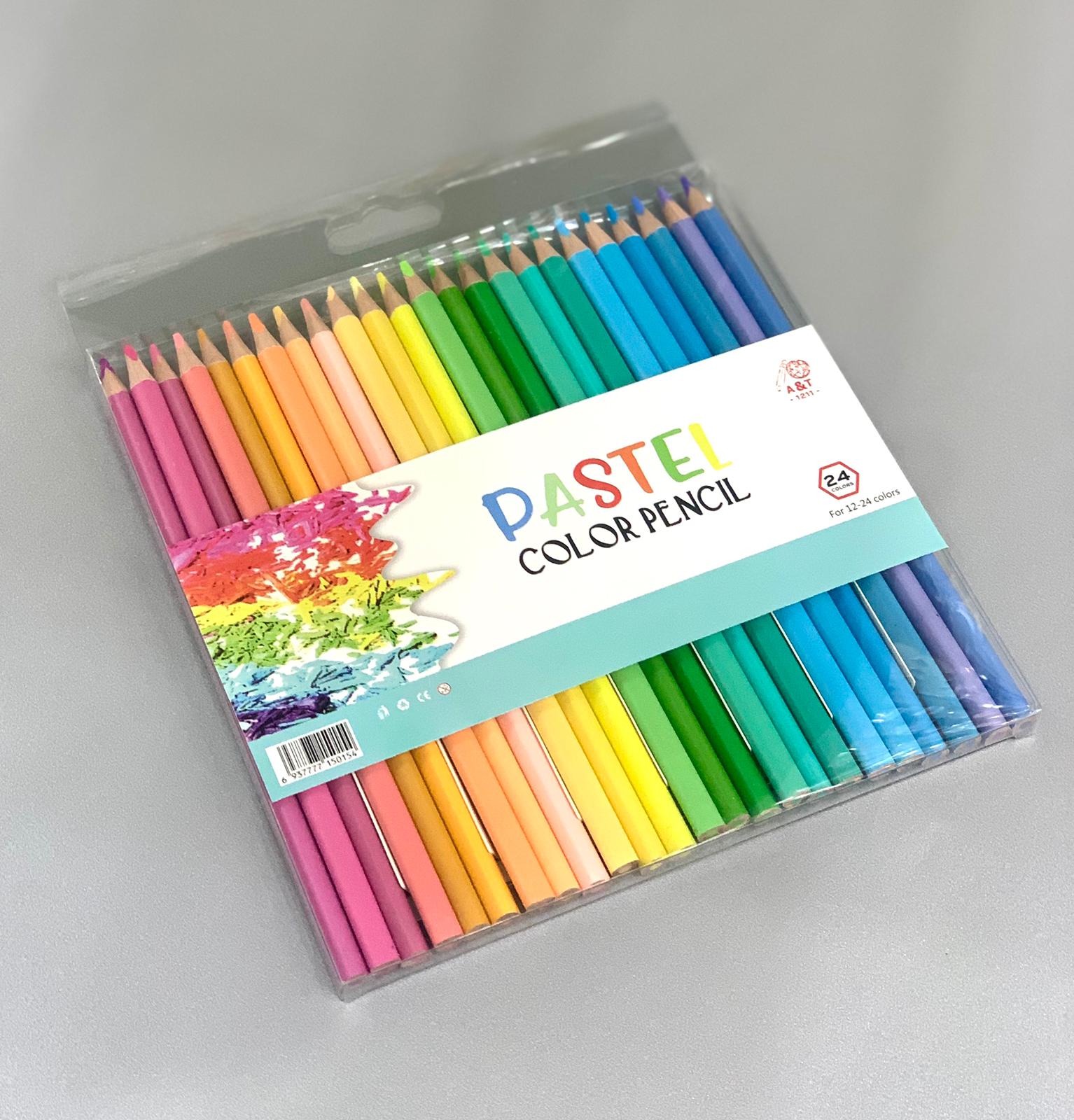 A&T Color Me Pastel Coloring Pencils 24 Colors || الوان خشبية باستيل كولور مي ٢٤ لون