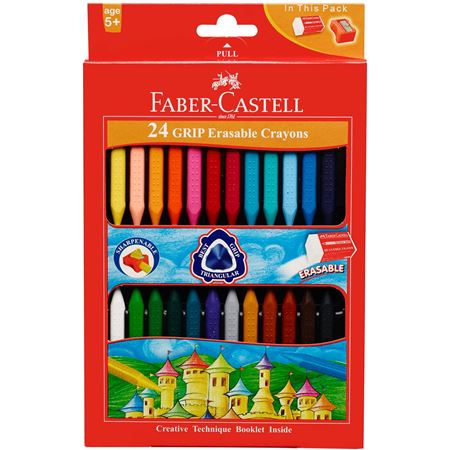 Faber Castell 24 Grip Erasable Crayons || الوان شمعية فيبر كاستل 24 لون - مكتبة توصيل