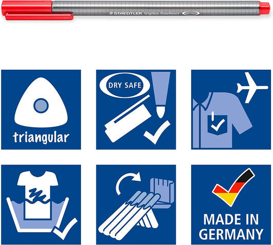 Staedtler triplus fineliner Triangular 60 colors || الوان ستدلر المثلثه سن رفيع فاين لينير 60 لون