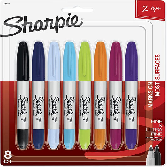 Sharpie Marker Twin Tip Assorted 8 Pack || اقلام شاربي ماركر ثنائية الرأس 8 لون