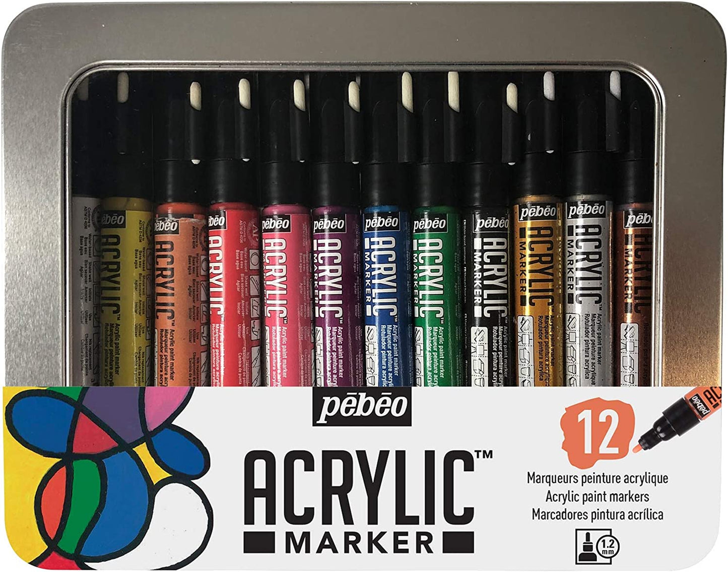 Pebeo Acrylic Marker Set 12 Colors