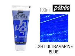 Pebeo Studio Acrylics High Viscosity 100 ml Ultramarine Blue  || الوان بيبيو اكريليك 100 مل لون ازرق الترا مارين