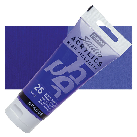 Pebeo Studio Acrylics High Viscosity 100 ml Ultramarine Blue  || الوان بيبيو اكريليك 100 مل لون ازرق الترا مارين