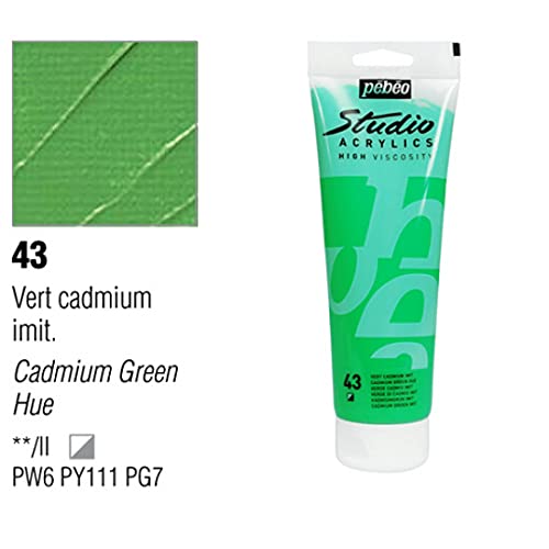 Pebeo Studio Acrylics High Viscosity 100 ml Cadmium Green || الوان بيبيو اكريليك 100 مل لون اخضر كادميوم