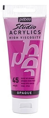 Pebeo Studio Acrylics High Viscosity 100 ml Vivid Pink || الوان بيبيو اكريليك 100 مل لون وردي