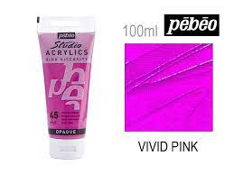 Pebeo Studio Acrylics High Viscosity 100 ml Vivid Pink