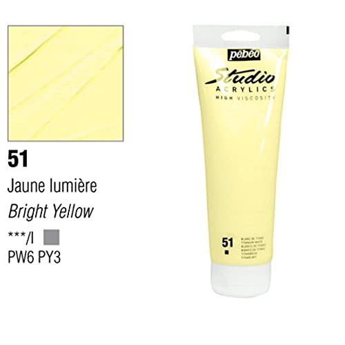 Pebeo Studio Acrylics High Viscosity 100 ml Dark Bright Yellow || الوان بيبيو اكريليك 100 مل اصفر برايت