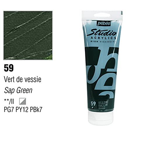 Pebeo Studio Acrylics High Viscosity 100 ml Sap Green || الوان بيبيو اكريليك 100 مل اخضر ساب