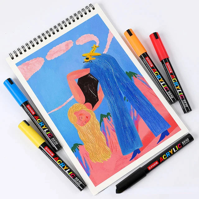 Jubai Acrylic Marker Line 4mm 60 color || اقلام اكريلك ماركر 4مم 60 لون