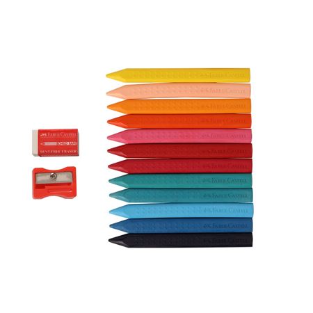 Faber Castell 24 Grip Erasable Crayons || الوان شمعية فيبر كاستل 24 لون - مكتبة توصيل