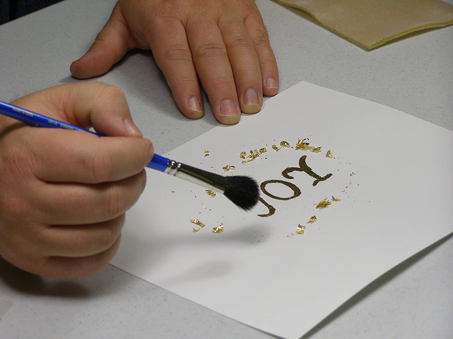 مجموعة الكتابة الذهبية قلم لاصق وورقة ذهب موناليزا