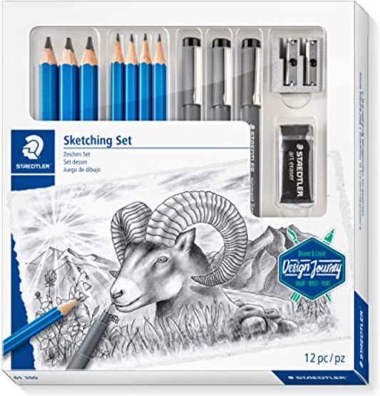 Staedtler Sketching Set 12 Pcs || مجموعة اقلام رسم سكتش ستدلر 12 قطعه