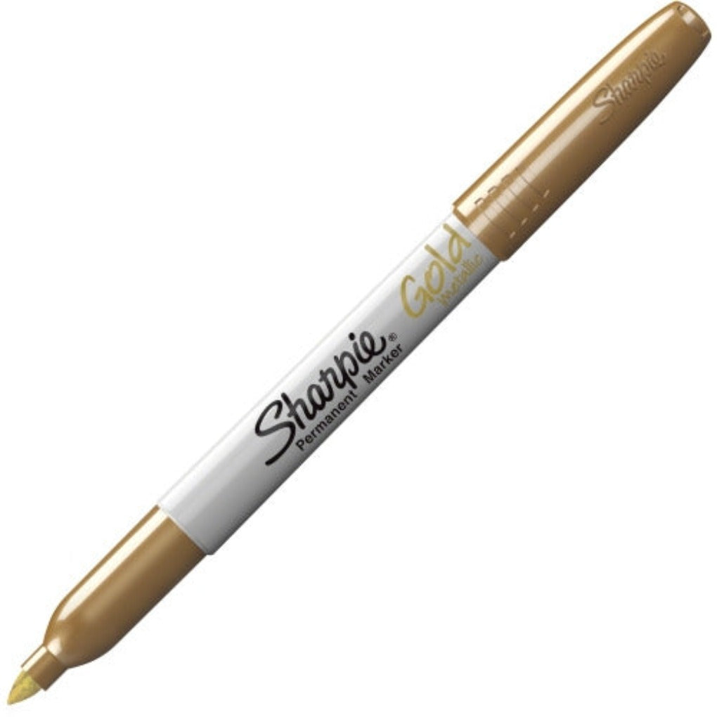 Sharpie Metallic Permanent Markers Fine Marker Point Gold || قلم شاربي ثابت ذهبي