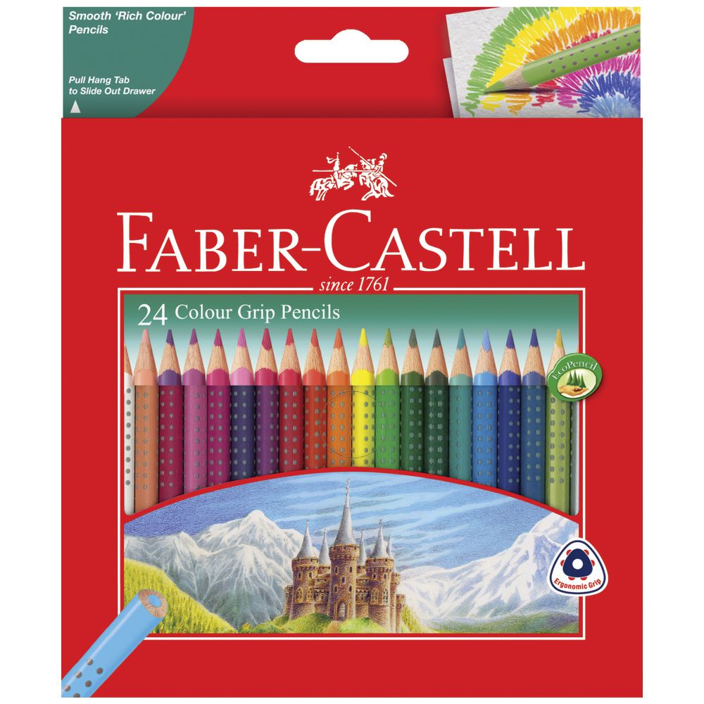 Faber Castell  24 Color Tri Grip Pencil || الوان خشبيه مثلثه فيبر كاستل 24 لون - مكتبة توصيل