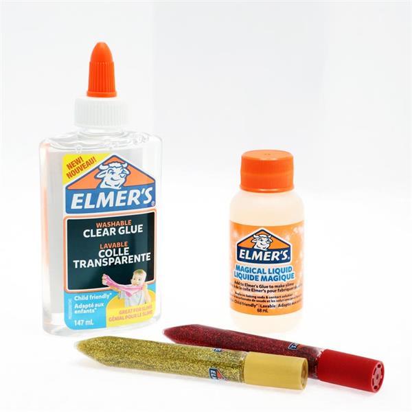 Elmer's 4 Piece Mini Slime Starter Pack - Red || مجموعه صنع السلايم الميني احمر وذهبي ماركه المرز