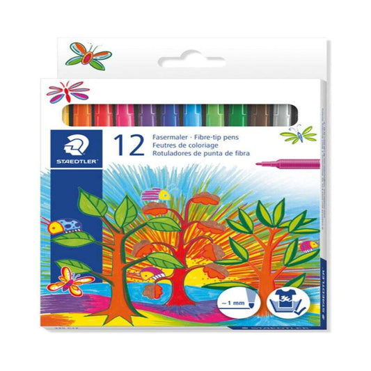 staedtler fibre tip pens 12 colors || الوان شينية ستدلر 12 لون - مكتبة توصيل