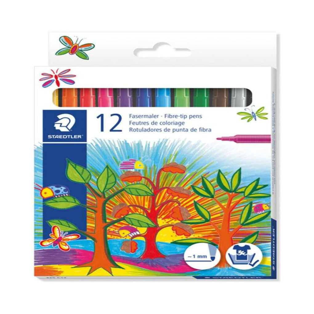 staedtler fibre tip pens 12 colors || الوان شينية ستدلر 12 لون - مكتبة توصيل