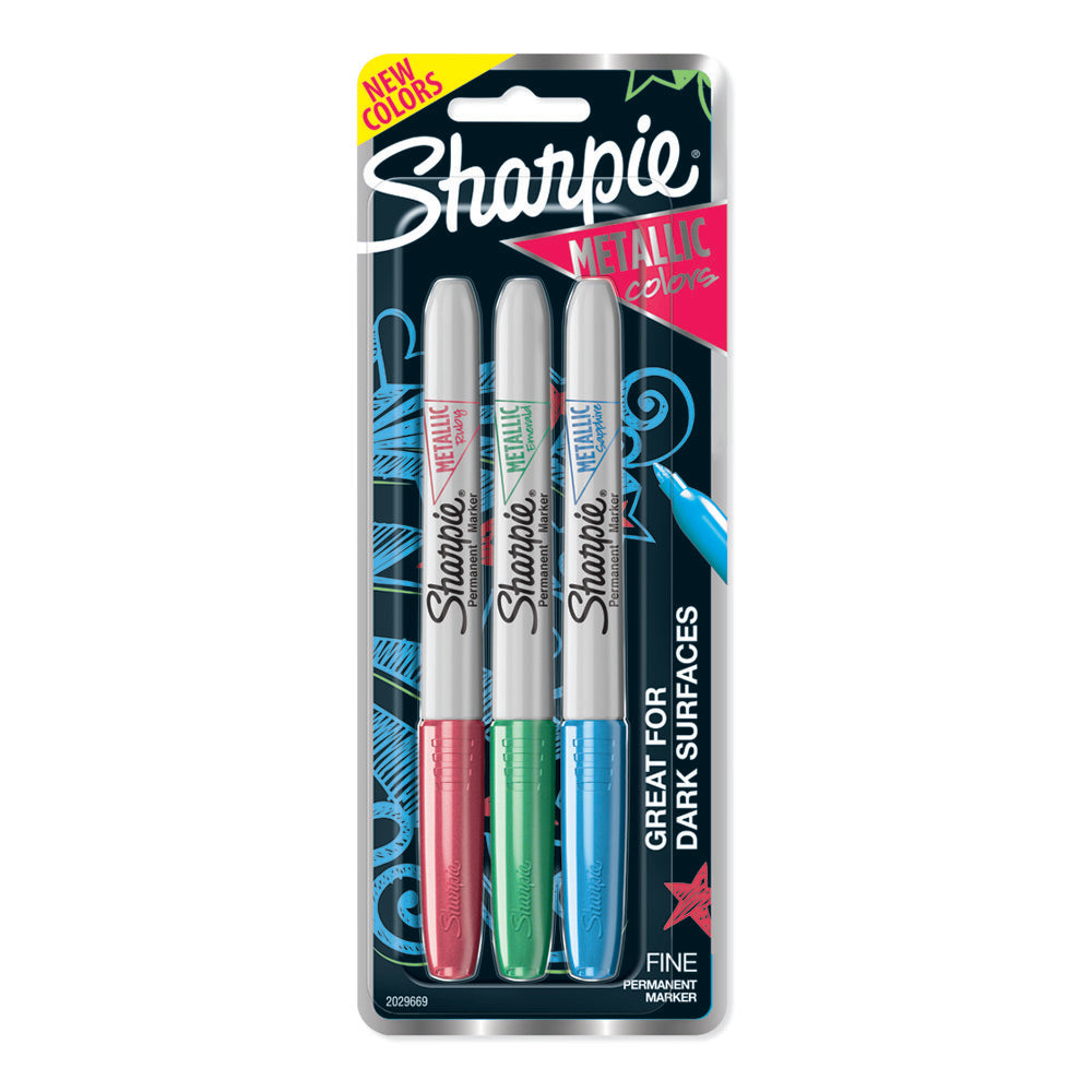 Sharpie Marker 3 Metallic Set Red/Blue/Green || اقلام شاربي ميتاليك 3 لون
