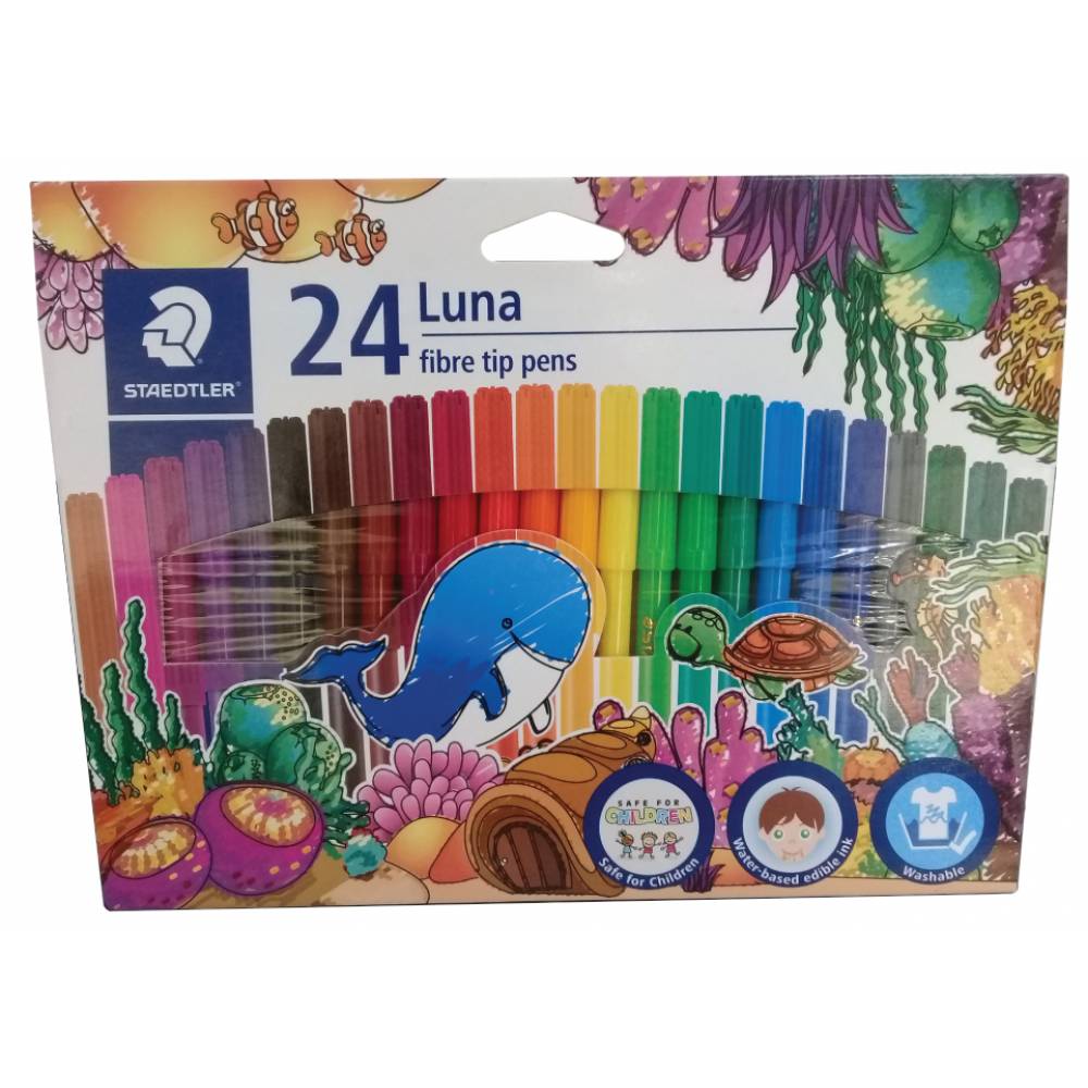 Staedtler Fibre Tip Pens  24 Colored Pens || الوان شينية ستدلر 24 لون - مكتبة توصيل